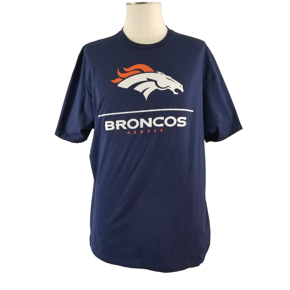 NFL Team Apparel Shirt Mens 2XL Blue Peyton Manning Denver Broncos Football Tee